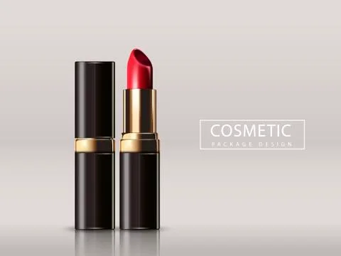 Red lipstick mockup Stock Illustration