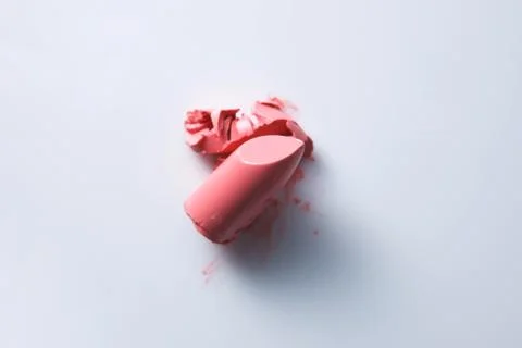 Red lipstick texture with white background. Stock Photos