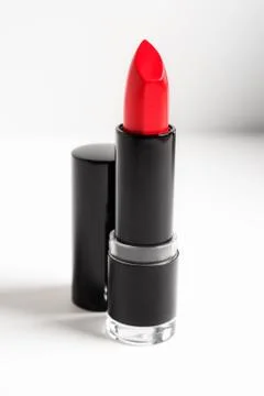 Red lipstick on white background Stock-Fotos