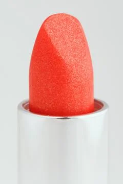 Red lipstick on white macro Stock Photos
