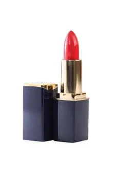 Red Lipstick On White Stock Photos