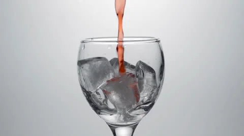 Red liquid and ice Stock Footage 22639879