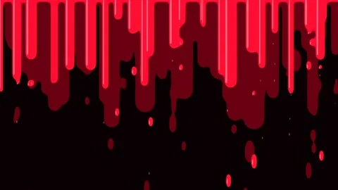 Red liquid dripping down against a black background. 4K Video stock 341847579