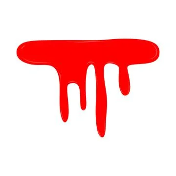 Red Liquid Dripping Downwards Simple Graphic Design Stock Illustration