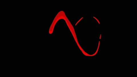 Red Liquid Element Flowing And Swirling On Black Background Stock Footage 145382255