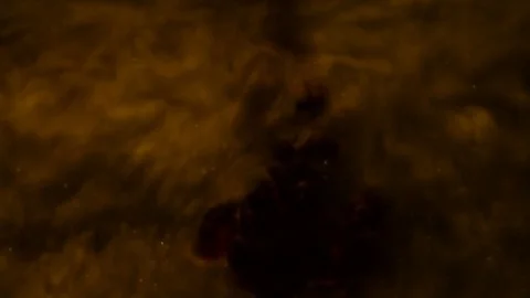 Red liquid falls into yellow liquid Stock-Footage 75816715