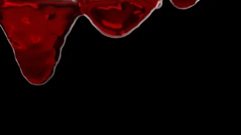 Red Liquid Flowing Downwards in Smooth 3D Animation Stock Footage 309203002