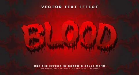 Red liquid horror blood vector text effect 스톡 일러스트
