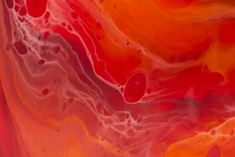 Red Liquid marble pattern, vibrant colors, creative ink Stock Illustration