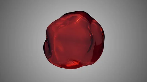 Red liquid molecule or water drop floating in zero gravity. the sphere from the Stock Footage 85866045