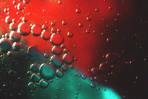 Red Liquid Nebula With Floating Bubble Orbs Stock Photos