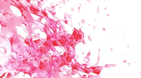 Red liquid splashes in slow motion into screen (FULL HD) Stock Footage 36572250