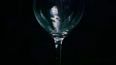 Red liquid wine glass cup cu Stock Footage
