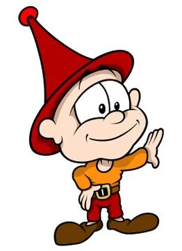 Red Little Elf Stock Illustration