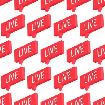 Red live. Isometric 3d vector button. Internet symbol online broadcasting ico 스톡 일러스트