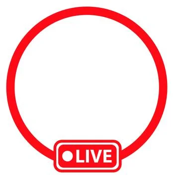 Red live stream avatar border icon. Live icon streaming button. Stock Illustration