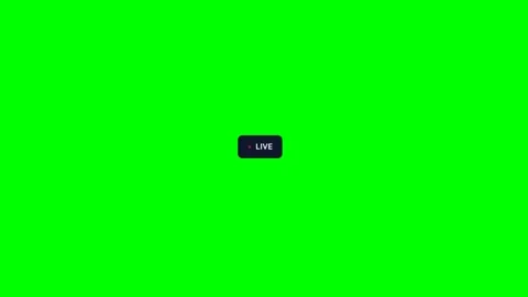 Red live stream broadcast badge indicator on green screen Vídeo Stock 344371330