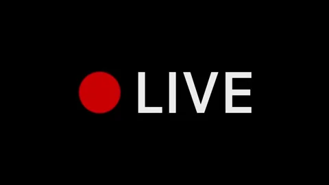 Red Live Stream Button Animation with Blinking Icon Stock Footage 314694608