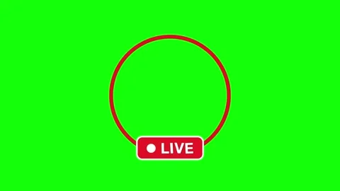 Red Live Stream Indicator on Green Screen Background Stock Footage 306638679