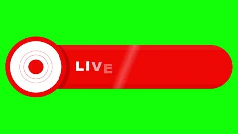 Red Live Streaming Banner Animation with Record Icon on Chroma Key Green Backgr 動画素材 347272848