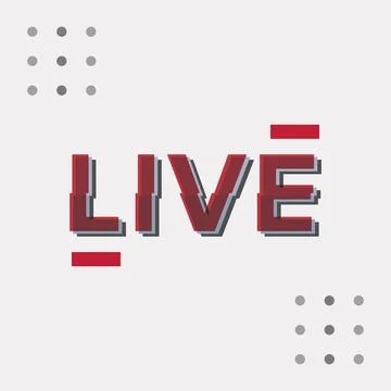 Red live text with dots. Vector Stock-Illustration