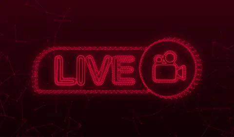 Red Live Webinar Button, icon. Vector stock illustration Stock Illustration