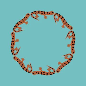 Red lizards background Stock Illustration