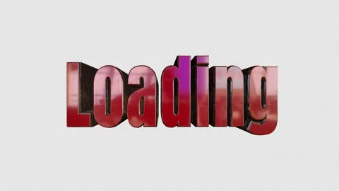 Red Loading 3D Text Alpha Channel Transition Stock Footage 345520344