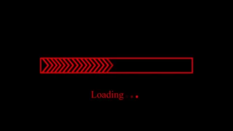 Red loading bar graphic animation on black background progress indicator lo.. Stock Footage 340610011