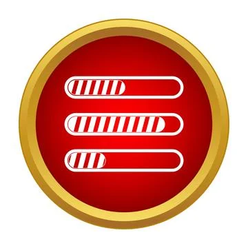 Red loading bar icon indicating digital progress Illustrazione stock