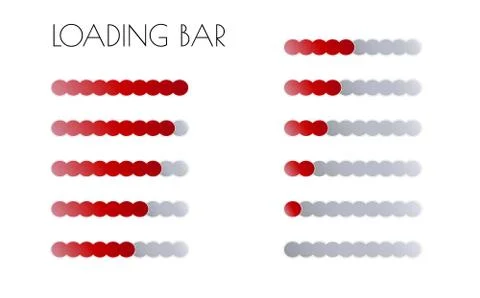 Red loading bars Stock Illustration