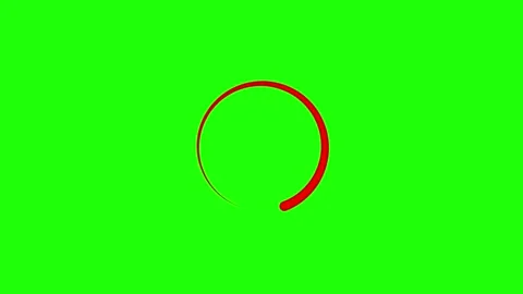 Red loading circle animation spinning on green screen, circular progress in.. Stock Footage 333877982