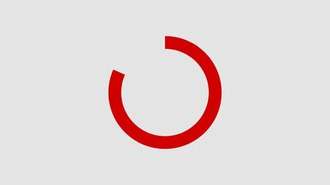 Red loading circle graphic for digital process icon. Stock Photos