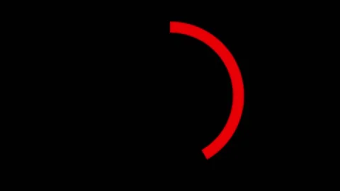 Red loading circle spins on black background Stock Footage 328387176