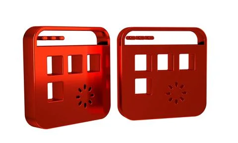 Red Loading a data window with a progress bar icon isolated on transparent .. イラスト素材