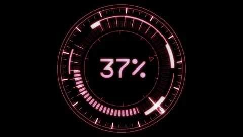 Red loading digital percent countdown Stock Footage 146050926