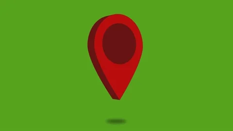 Red location animation on a chromakey background 4K video Stock Footage 221605583
