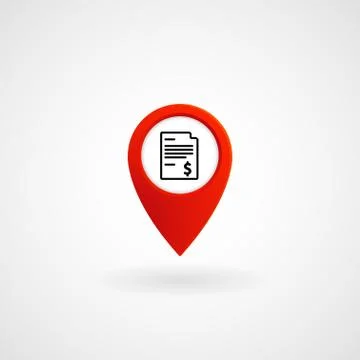 Red Location Icon for Bill Payment Center Stock Illustration