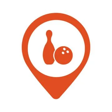 Red Location Icon for Bowling, Vector, Illustration, Eps File Illustrazione stock
