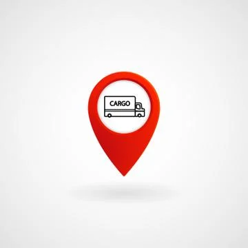 Red Location Icon for Cargo Stock Illustration