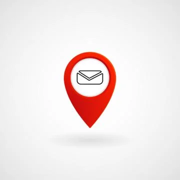 Red Location Icon for Message Stock Illustration
