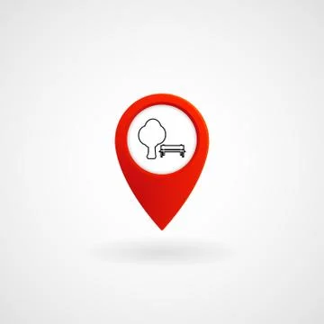 Red Location Icon for Park Illustrazione stock