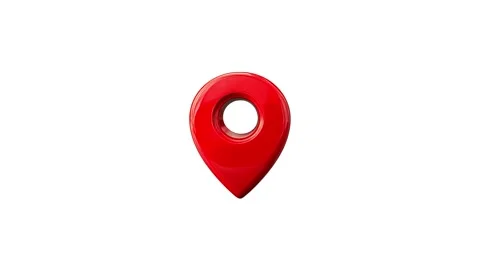 Red Location Icon, Red map pointer. 3d design. pin domain marker Stock Footage 291249702