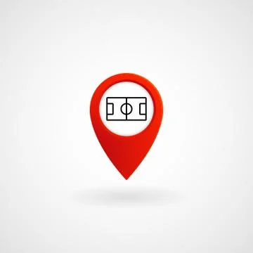 Red Location Icon for Stadium Stock Illustration