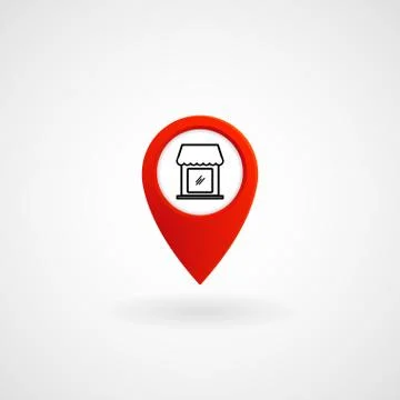 Red Location Icon for Store Stock Illustration