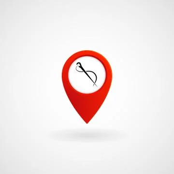 Red Location Icon for Tailor Stock Illustration