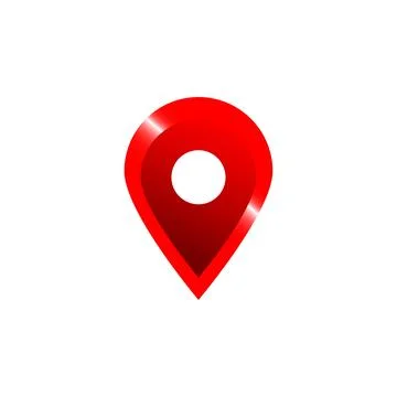Red location map pin icon for navigation place address Ilustração Stock