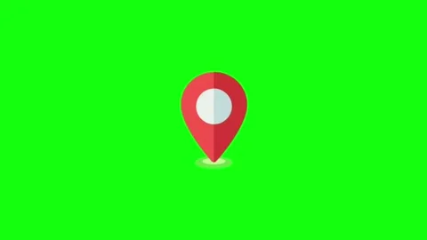 Red Location Map Pin Pointer Animation Isolated on Green Screen Stock Footage 340635911
