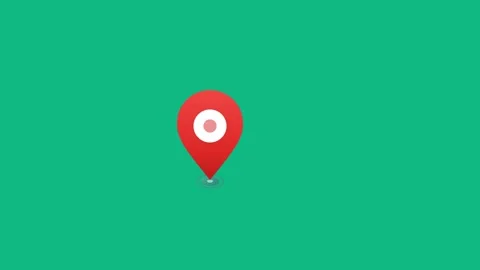 Red location marker animation with callout on green screen. 4K Video stock 340882962