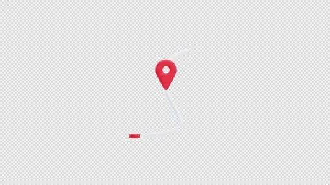 Red location pin 3d animation Stock Footage 314037879